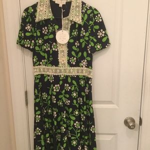 Julie brown linen dress nwt 6